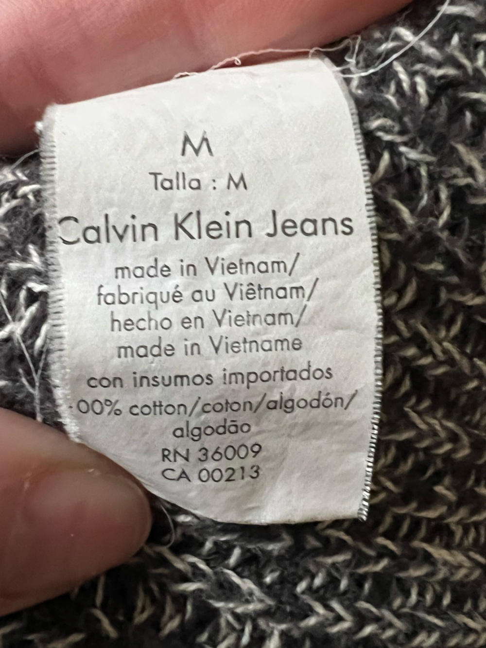 Calvin Klein Black and White Marled Knit Sweater - Picture 3 of 6